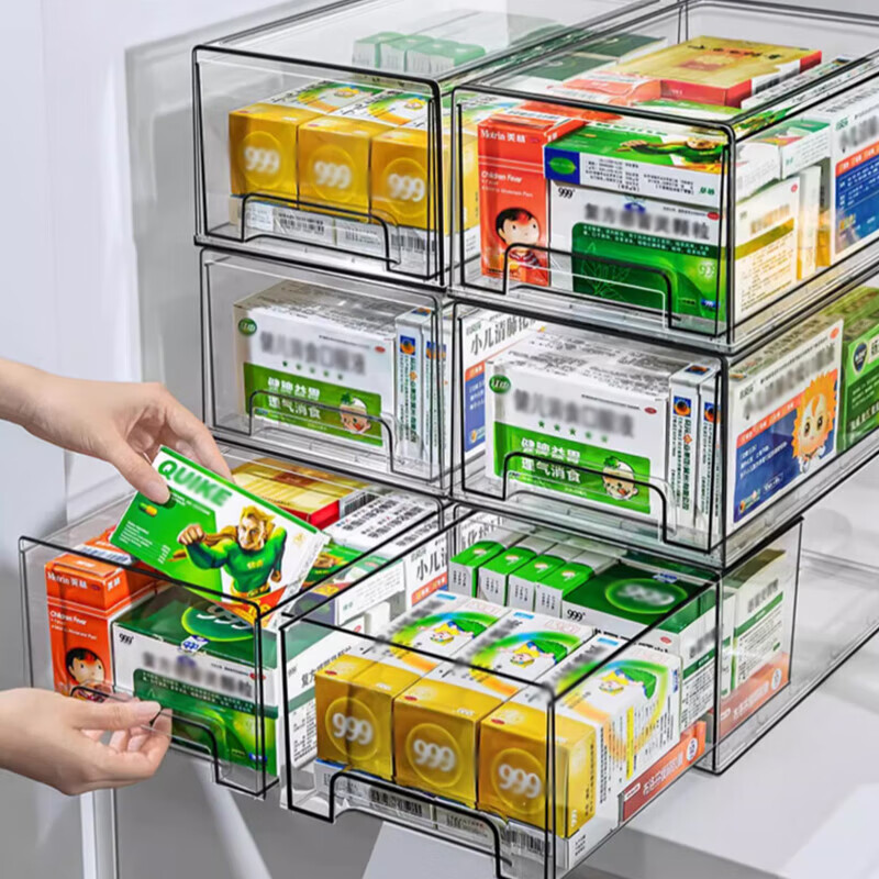 家の物语（KATEI STORY）日本家用药箱家庭装抽屉式药物收纳盒大容量医药箱儿童药品小药盒 大号（1个装）抽屉抽拉款