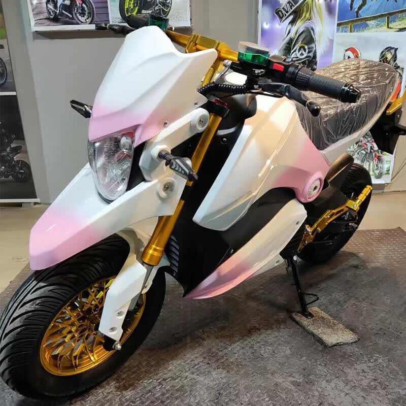 小猴子电动车m5电动车跑车电瓶车正规上路锂电池续航可上牌 粉白色