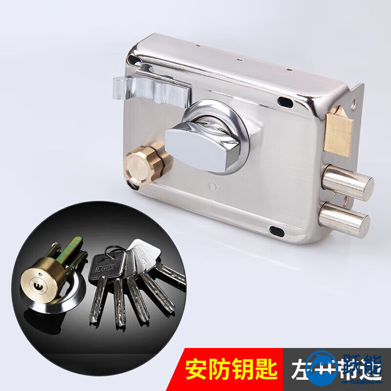 山头林村 牛头锁 雄保老式外装门锁家用通用型锁芯木门铁大门不锈钢