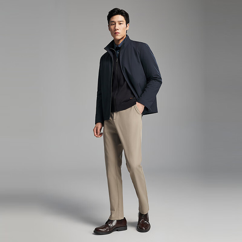 雅戈尔（YOUNGOR）羽绒服男士立领商务款品质面料鹅绒充绒羽绒服温暖舒适2025新品 藏青 L 175/96A （推荐130-150斤）