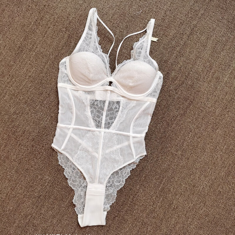 百丽驼美士(balitomms)时髦性感连体衣透明蕾丝美背塑身衣 白色 70b