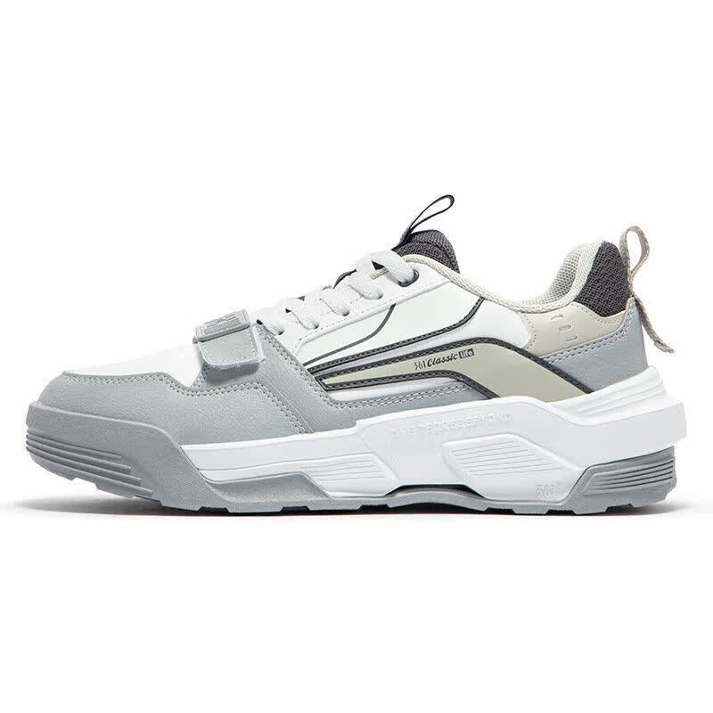 q弹科技减震耐磨休闲鞋魔术贴时尚潮鞋厚底增高老爹鞋 361度白/冷雾灰