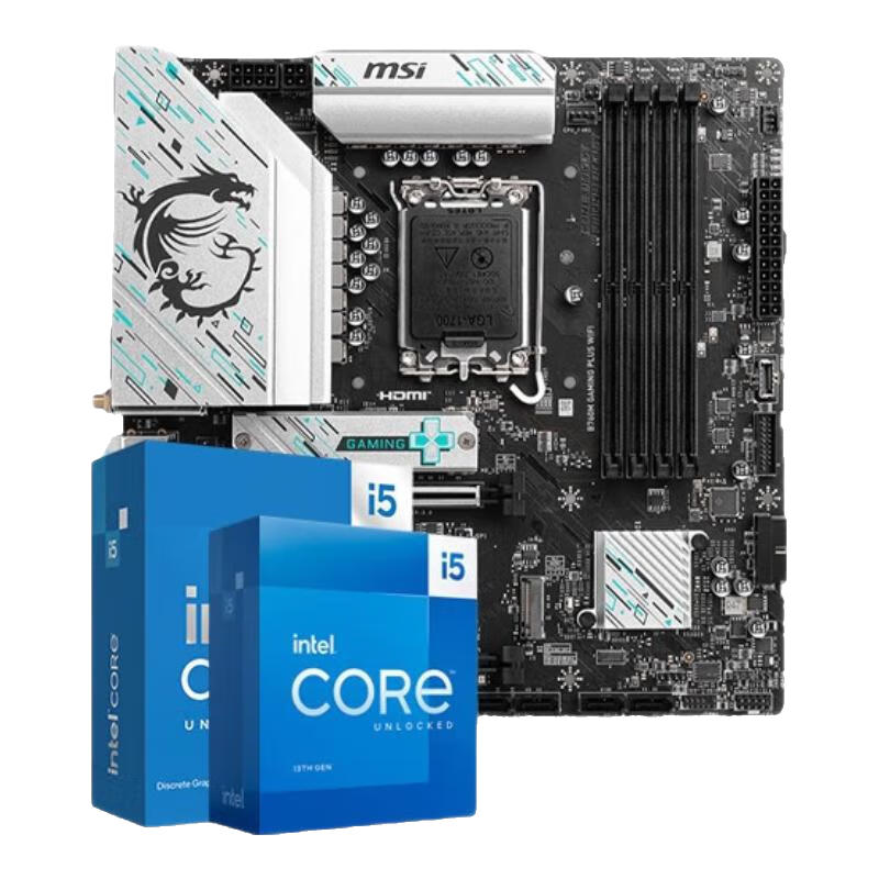 微星 B760 Z790 主板 搭 英特爾 i5 主板CPU套裝 板u套裝 B760M GAMING PLUS WIFI D5 i5 14600KF