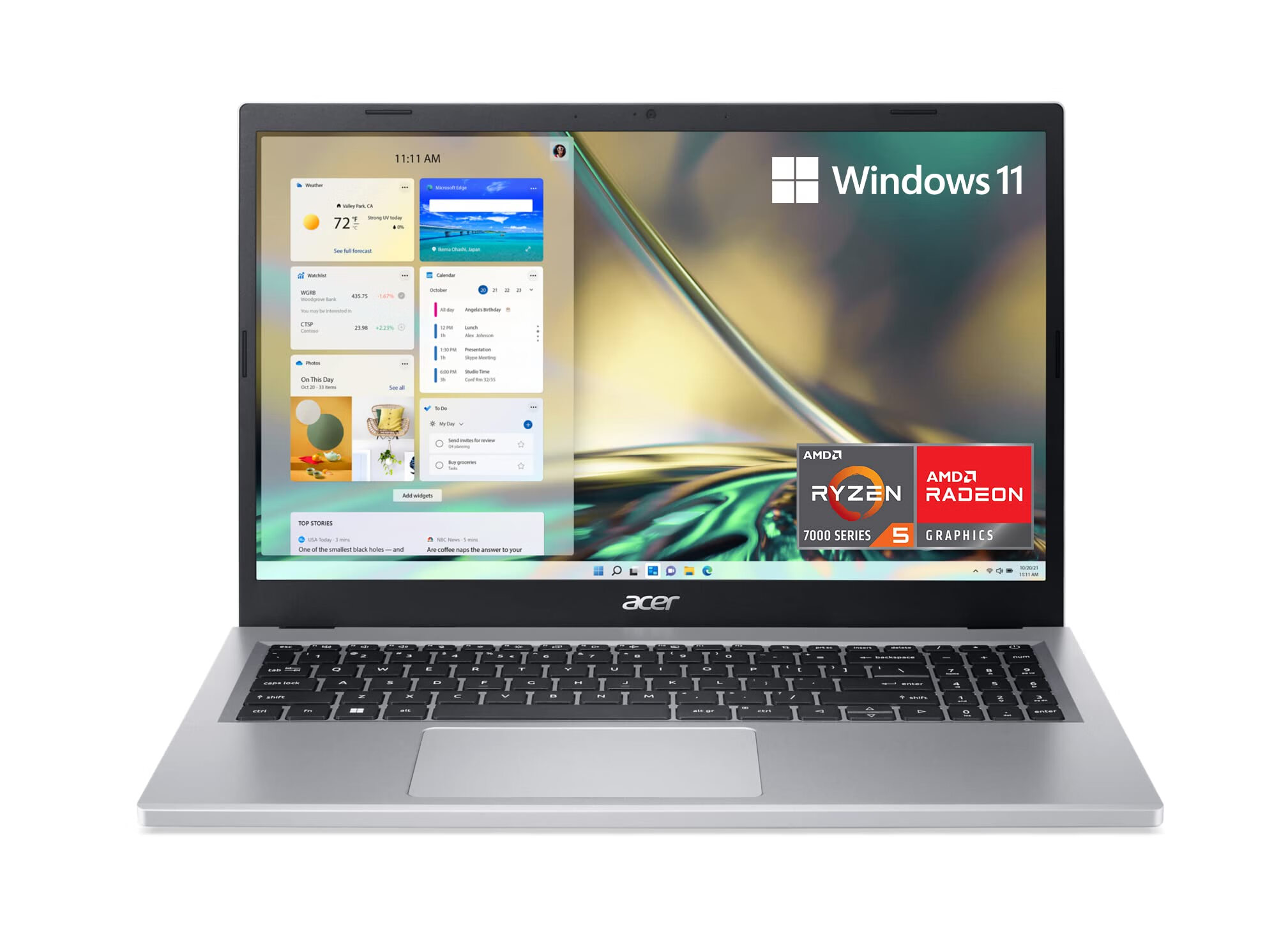 acer 宏碁 标准笔记本电脑 a31524pr2sc 15.6 英寸 AMD Ryzen 5 256.0 GB 高清显卡 银色