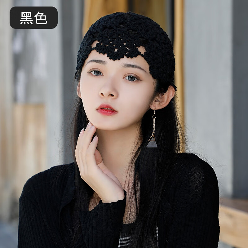 卡悠莱遮白发帽子薄款五十岁女士帽时尚薄款镂空发带发际线头顶遮白发