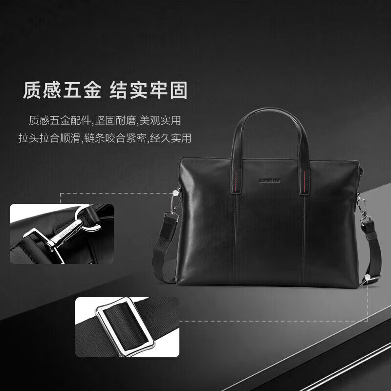 Samsonite/新秀丽公文包男士商务手提包牛皮革14英寸电脑包 TK9*09001
