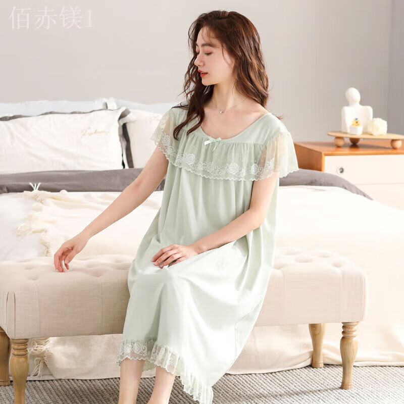 wcz罗丽丝睡衣女夏罗丽丝女神睡裙女夏季莫代尔短袖睡衣裙子孕妇 8216
