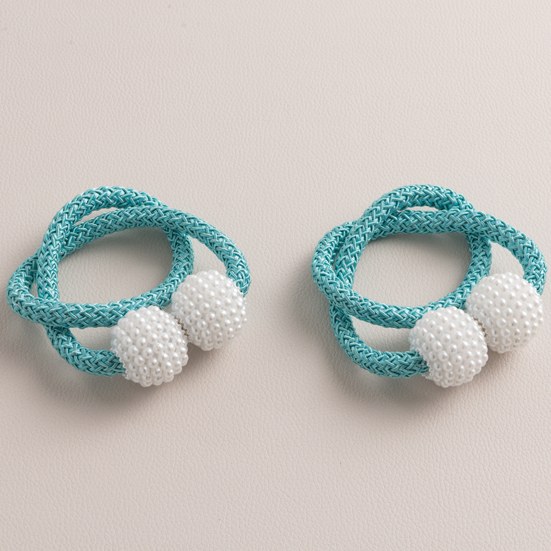 诺罗 窗帘绑带一对装磁力扣扎束带绳子绑绳磁铁窗帘扣挂钩装饰配件 蓝色 一对