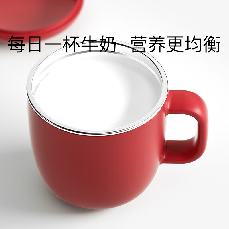 迪可贝儿【严选百货】家用儿童牛奶杯子耐热吸管水杯 宝宝冲泡奶粉杯带把 蓝色