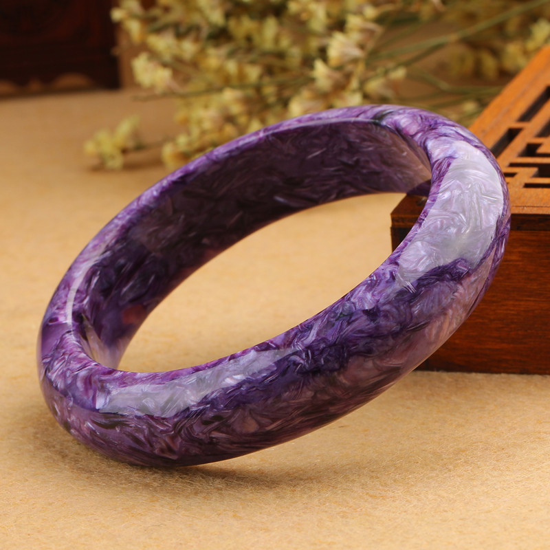 诺源珠宝  天然紫龙晶手镯女款时尚水晶饰品母亲节礼物 内径55-58mm