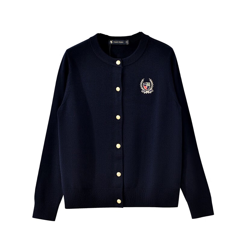 保罗·彼得专柜同款 女士时尚舒适休闲居家百搭长袖针织衫开衫 MFDC34670 藏青 XL (170) 120-130斤