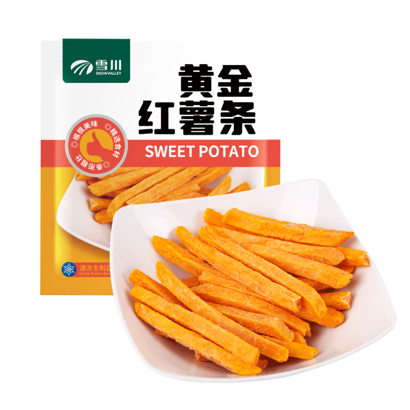 雪川食品冷冻红薯条半成品2斤/袋原味空气炸锅食材速食预制菜佐餐小食