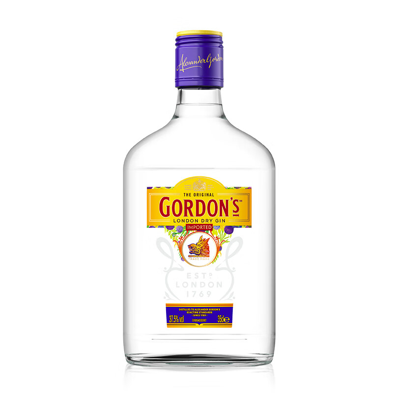 哥顿金酒 （Gordon’s）蒸馏酒 干味伦敦金酒 英国进口洋酒 350mL 1瓶