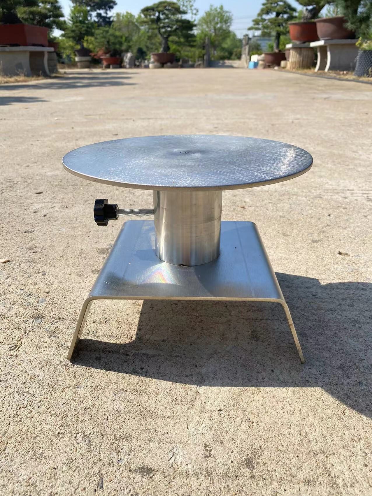 菱适定制盆景制作专用转盘升降转台手动旋转工作台盆景制作工具展示台