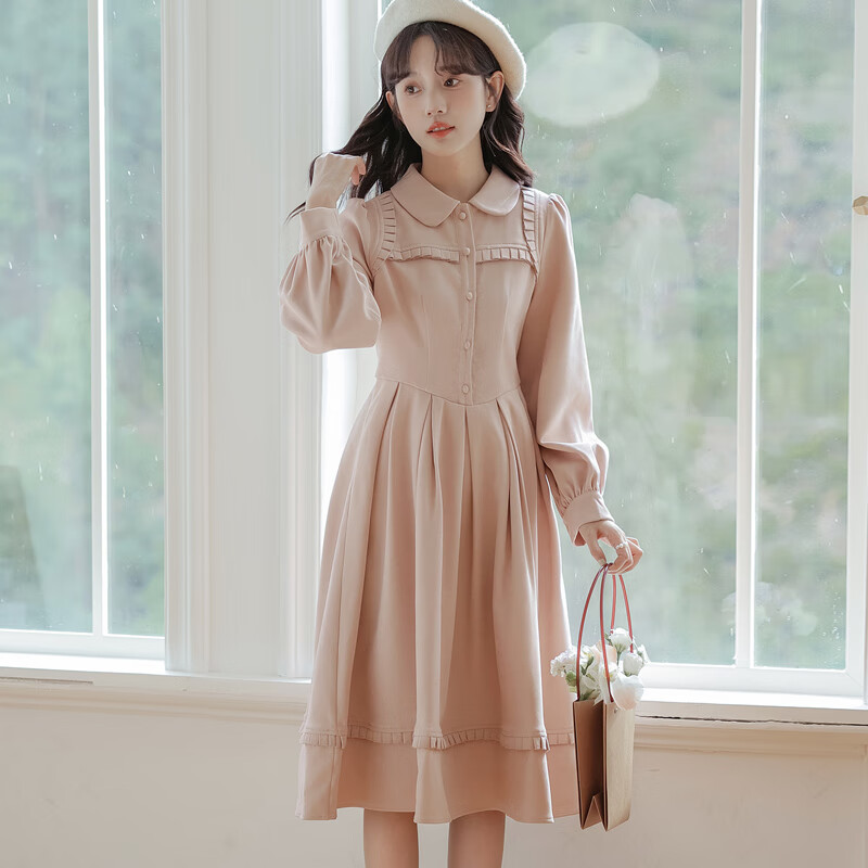 优朵米成人礼女生衣服18岁礼服高中生女装甜美气质粉色学生表演 藕色