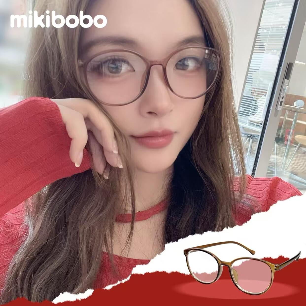 mikibobo�����۾��侵 �ٴ�Բ�� ��׼�������� ���շ� ��Ů��  ������� M7122ɰ��ɫ ˫�۽���100��
