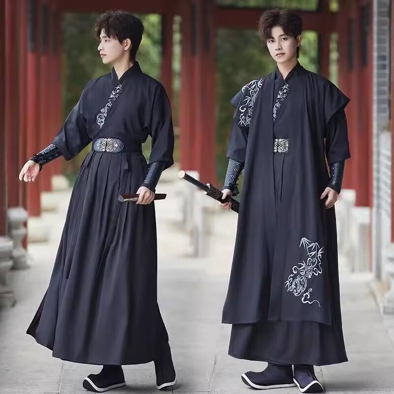 席佰锦衣卫cos服 战国袍男飞鱼服将军战服宋制汉服夜行衣古装剑客春 单独一件外套 S