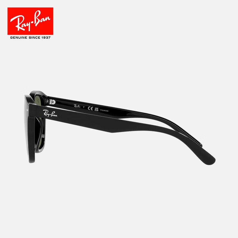 雷朋（RayBan）雷朋太阳镜2023大框眼镜修饰显脸小素颜神器墨镜0RB4392D 601/9A黑色镜框深绿色偏光镜片 尺寸66