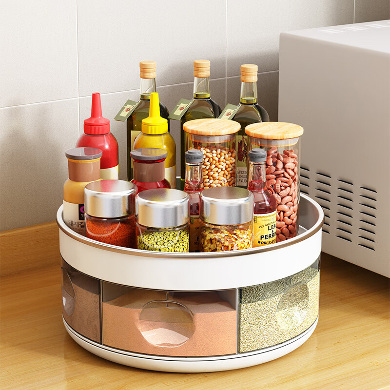 hywlkj厨房调味料置物架挂壁斜放抽拉小尺寸轻奢商用台面可旋转免打孔