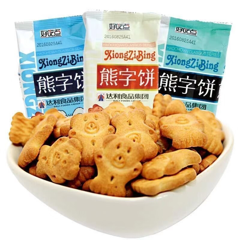 达利园好吃点网红熊字饼干115g正宗熊仔饼酥性饼干下午茶休闲食品 熊