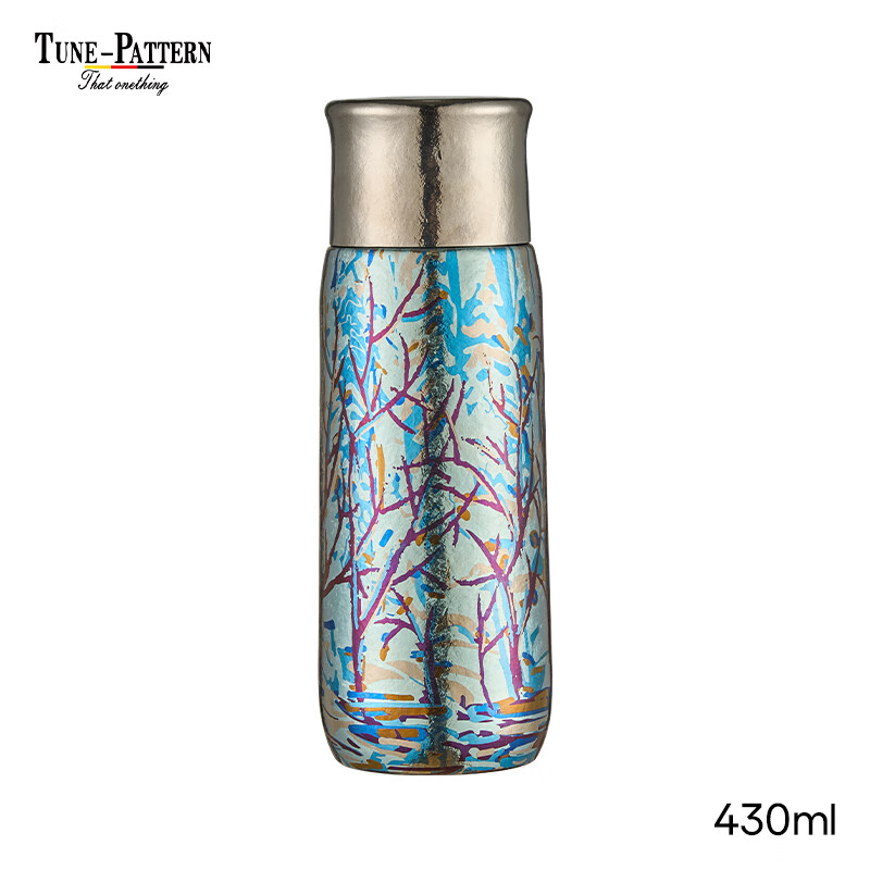 TUNE-PATTERN汀派纯钛保温杯高端磁吸焖茶杯双层杯子莫奈彩钛手绘雕刻男女水杯 莫奈雪景【赠定制杯套+杯刷】430ml