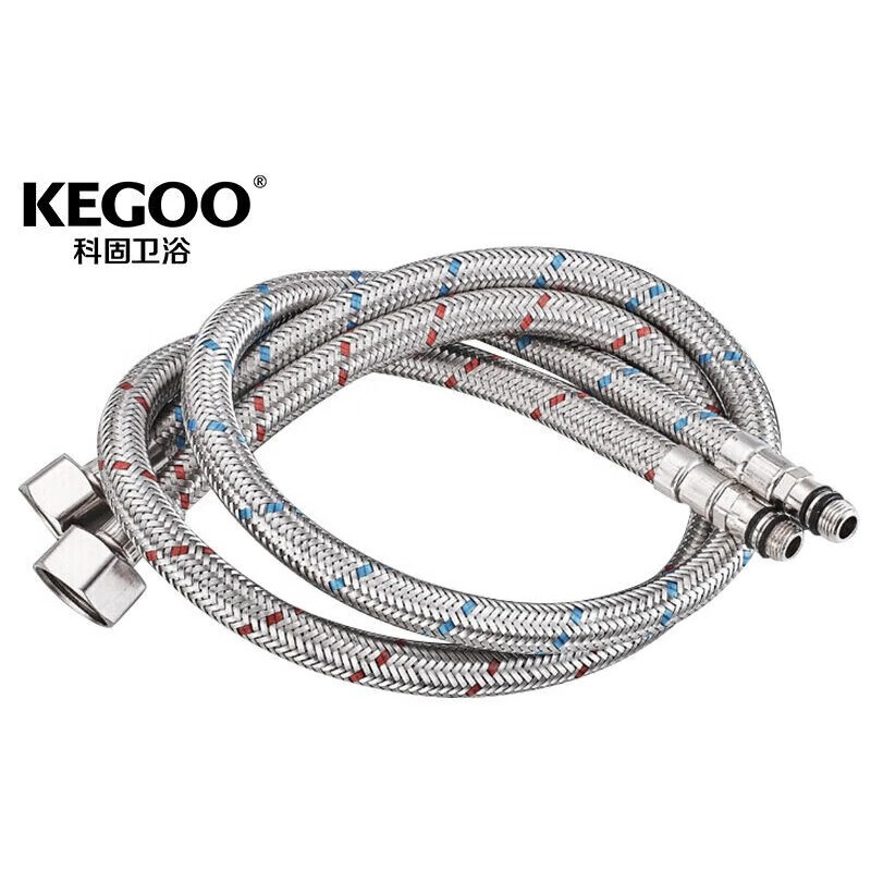 科固（KEGOO）廚房面盆水龍頭長(cháng)進(jìn)水軟管80cm尖頭冷熱通用上水 (適用馬桶熱水器蹲便器)30cm