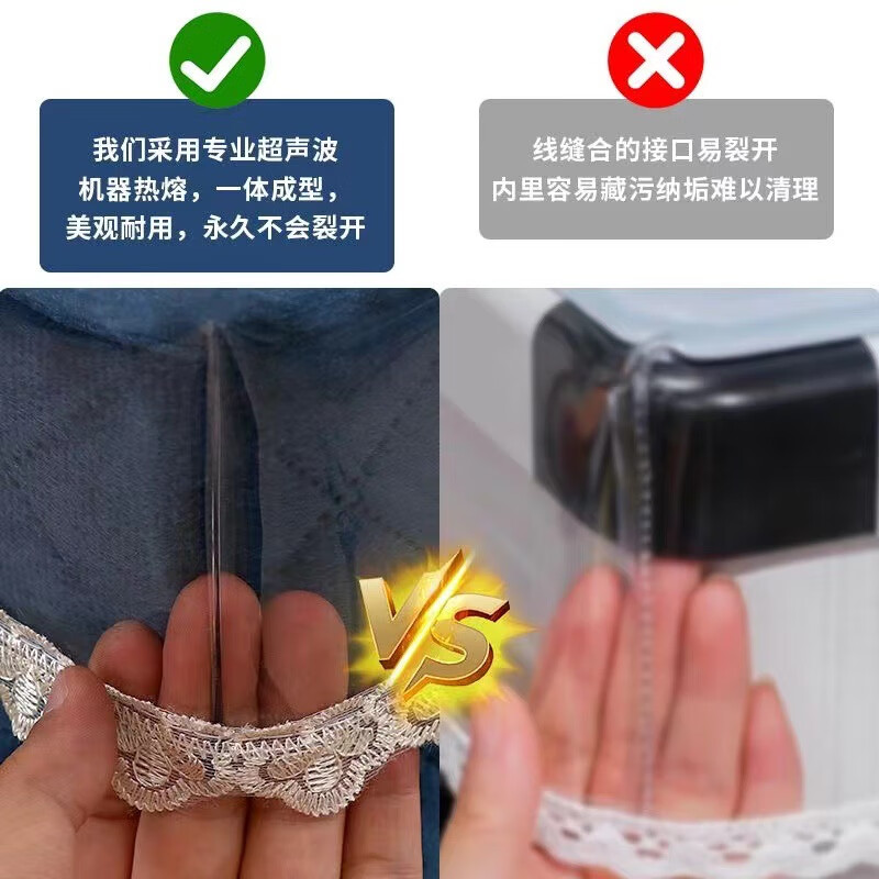 鹿婕PVC烤火罩皮套透明胶垫防水防油茶几罩桌布免洗烤火炉罩电炉套罩 0.5mm食品级透明白色双蕾丝边 80*150cm四角机器融合