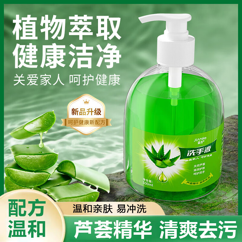 记梵惜芦荟洗手液清香型保湿儿童按压瓶家用家庭装 A芦荟洗手液500ml/2瓶