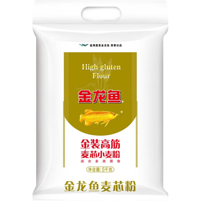 金龙鱼 面粉 高筋麦芯小麦粉 10斤 家用包子饺子馒头饼手擀面 【爆款升级】金装高筋麦芯粉5kg*1袋