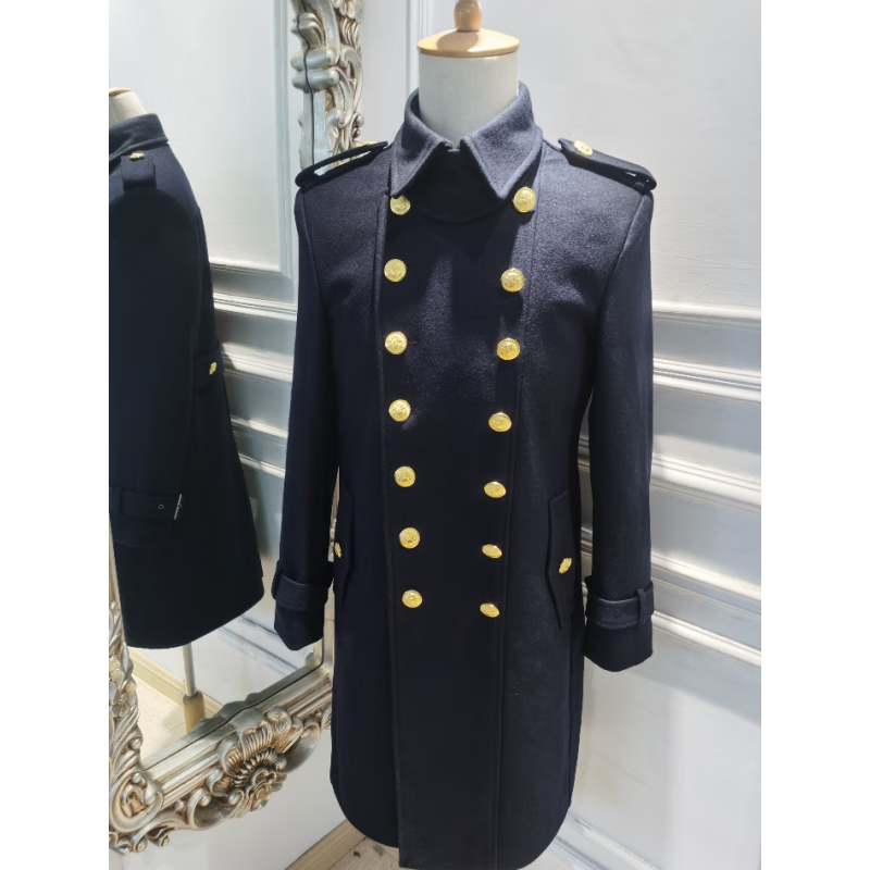 库衣场战壕风衣 德国冬季德军大衣私人订制男士羊绒修身二战外套中长