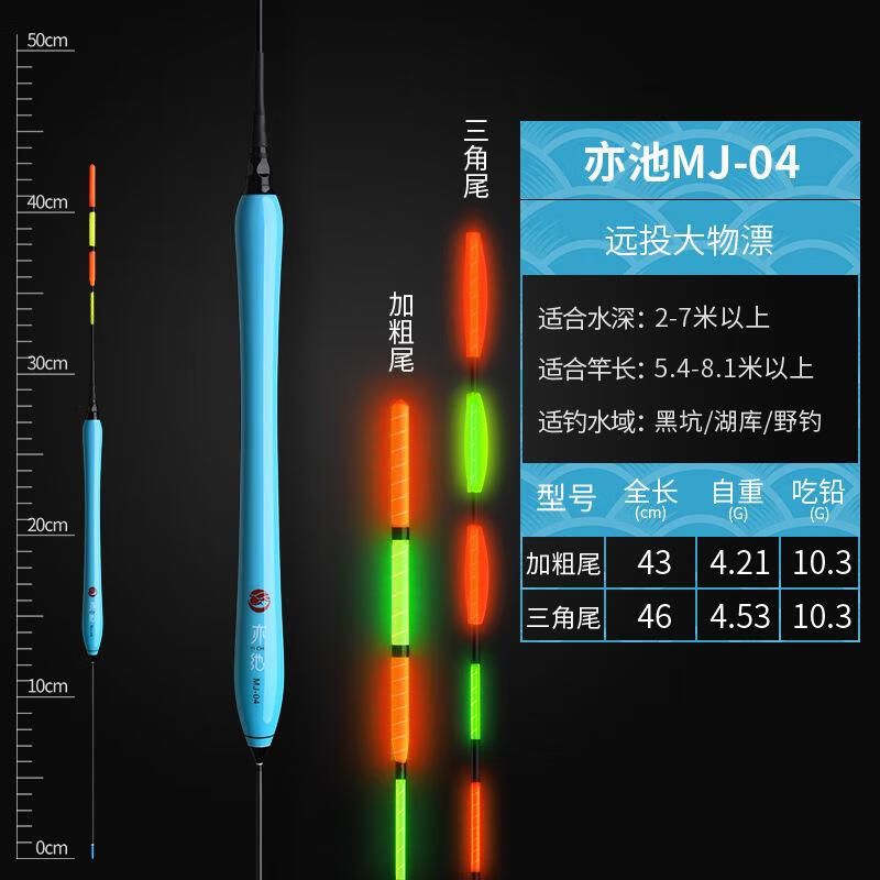 矶竿深水远投滑漂鱼漂大物夜光漂日夜两用加粗醒目尾路滑钓鱼浮漂 MJ-04【吃铅10.3克】（1支装） 咬钩变色款 京东折扣/优惠券