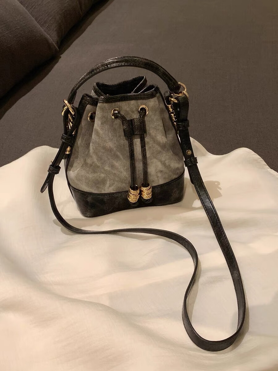 狮奥利兴南风小铺ol轻复古女包chio2nd 油绘复兴水桶包女2023新款秋冬