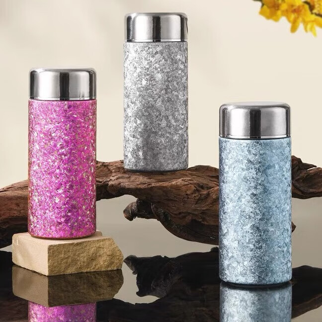 利格纯钛迷你保温杯女小容量200ml口袋杯车载杯礼品定制刻字钛女神杯 （礼盒装 ）纯钛-虹韵粉200ml