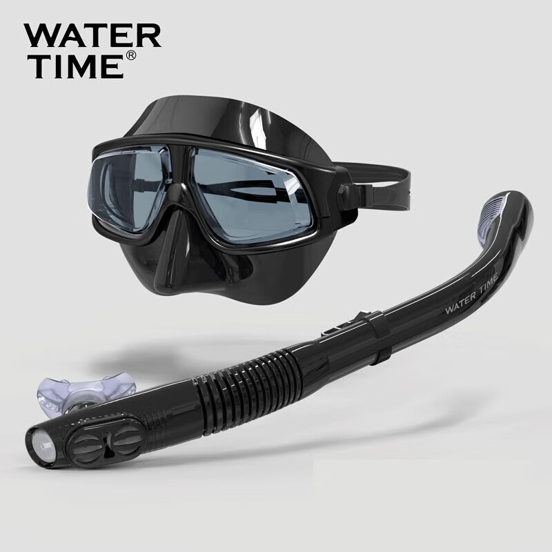 WATERTIME/水川 潜水镜浮潜三宝套装全干式呼吸管器近视成人游泳潜水面罩