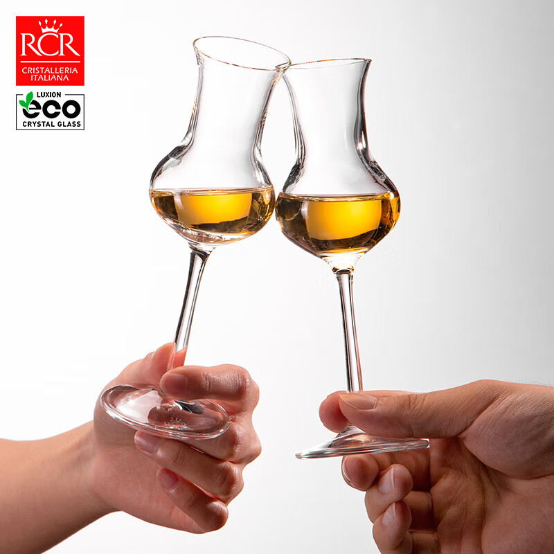 RCR进口水晶玻璃威士忌杯高脚烈酒杯品鉴杯白兰地闻香杯郁金香杯80ml