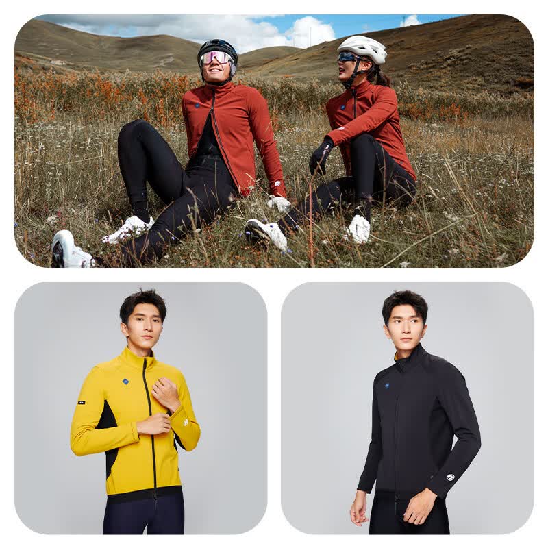 捷酷秋冬款ELITE CORE男士防风保暖夹克加厚复合面料-5℃骑行服 黄色 2XL