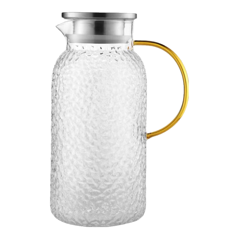 富光玻璃杯耐熱玻璃涼水壺錘紋帶把手大容量家用杯花茶杯子茶壺冷水壺