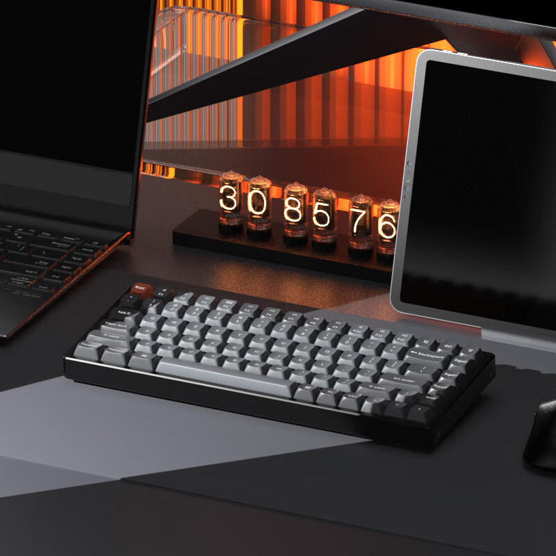 keychron渴创 K2Max 机械键盘  无线三模键盘 客制化键盘 Mac蓝牙键盘 QMK/VIA开源改键 适配游戏办公 黑色 K2Max 不可插拔 白光 茶轴