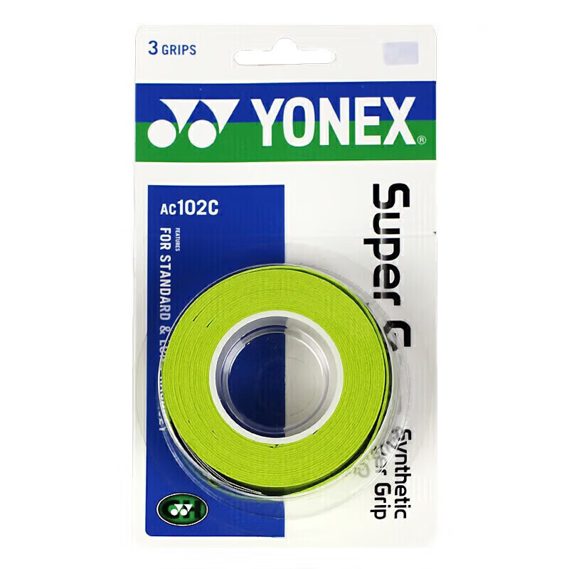 YONEX尤尼克斯羽毛球手胶运动吸汗带握把胶AC-102C-309柠檬绿三条装