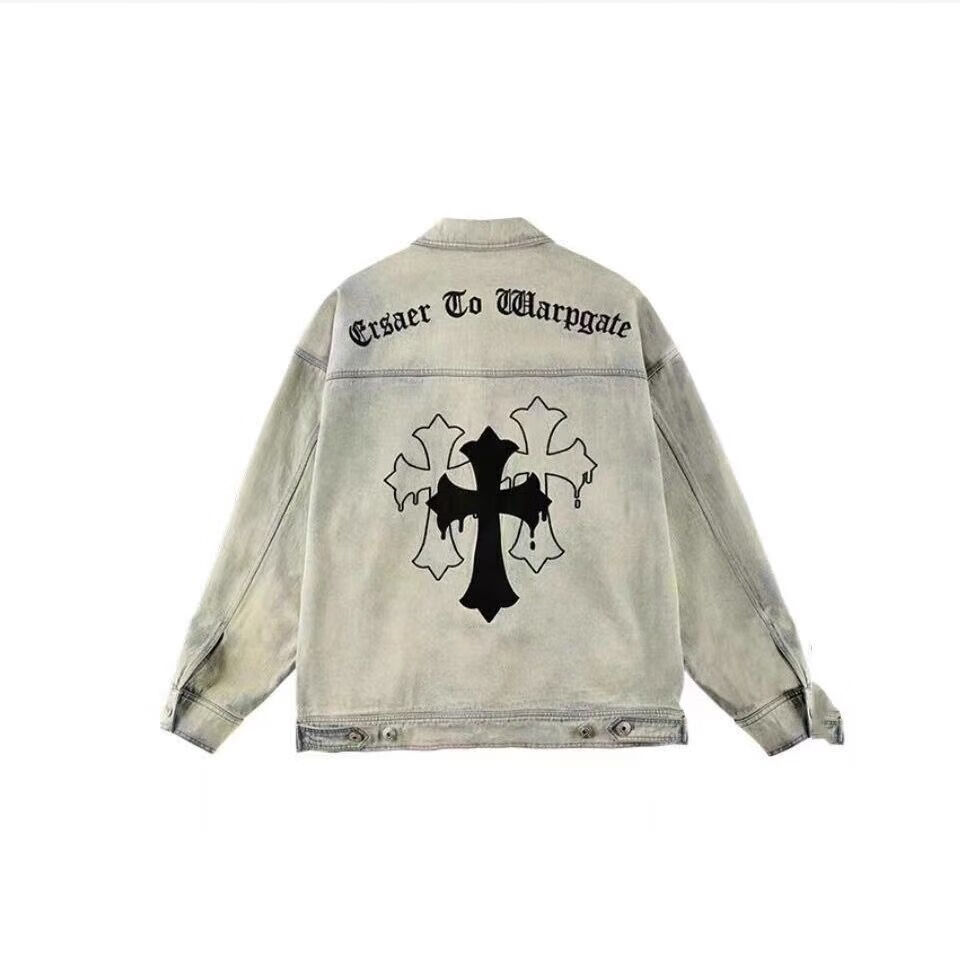 赢兽春季牛仔外套男高级感痞帅helloka做旧潮牌刺绣高街复古夹克新款