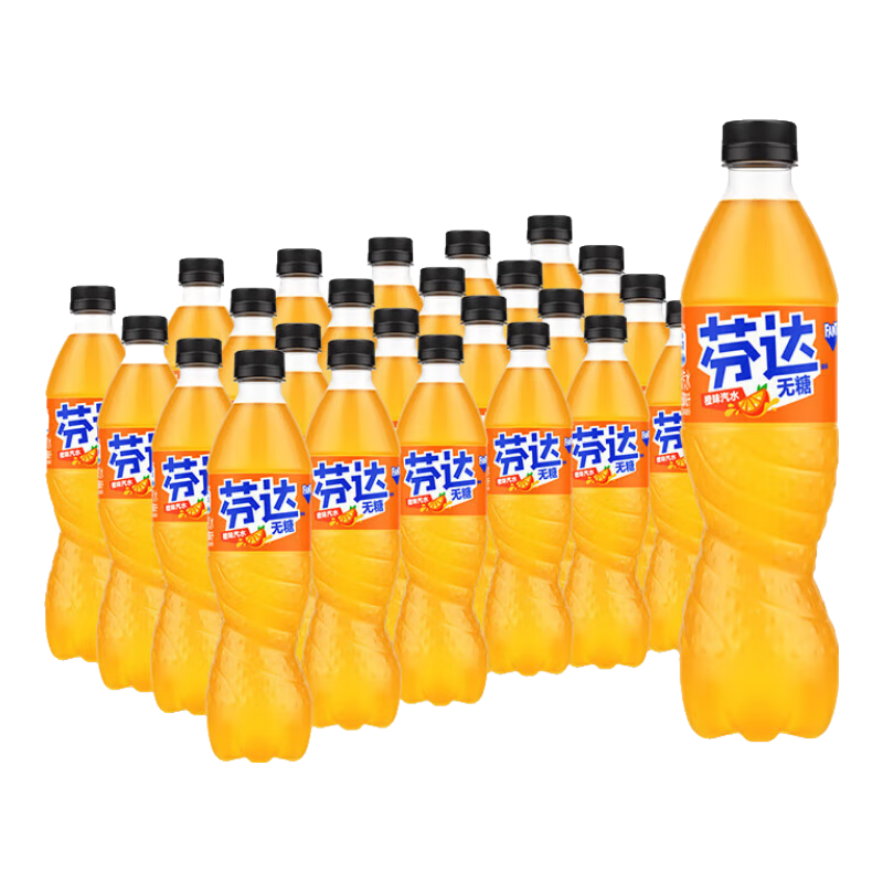 可口可乐（Coca-Cola）汽水碳酸饮料500ml*24瓶 整件装 新老包装随机发 无糖芬达500ml*24瓶送5包薯条