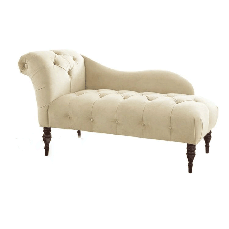 【瑞曼莎】美式乡村贵妃榻布艺欧式拉扣单人休闲贵妃椅沙发客厅卧室