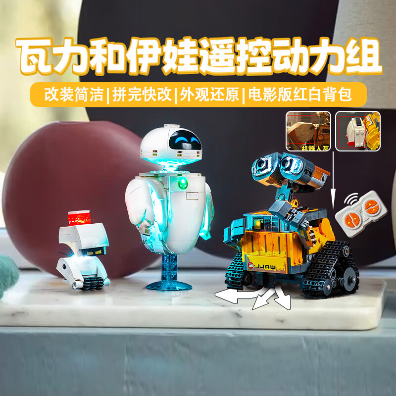 BRICK BLING适用于乐高遥控马达动力组迪士尼43279瓦力和伊娃机器人积木灯光 43279瓦力伊娃新版遥控动力组