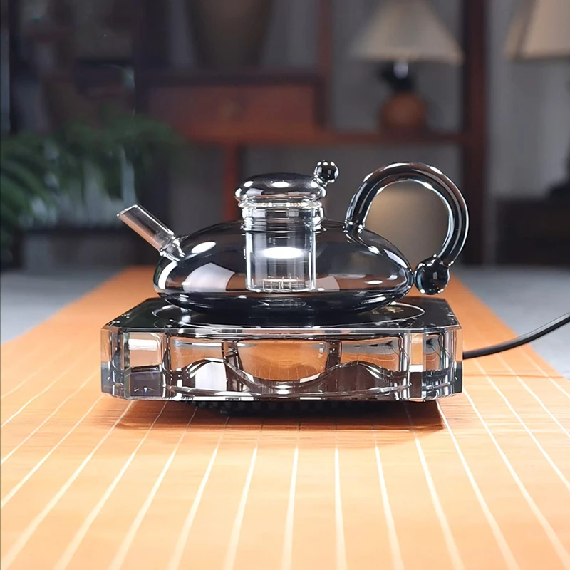 全度煮茶壶花茶壶套装英式泡茶壶茶具加厚耐热玻璃北欧风格轻奢养生壶 灰财鼠壶+玻璃电陶炉
