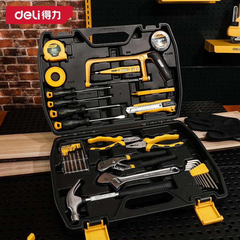 得力（deli）家用多功能五金工具箱手动工具套装汽车维修电工木工综合维修组套 常用30件综合维修组套 DL5964