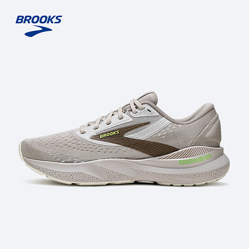 布鲁克斯（BROOKS） ADRENALINE GTS 追岚24 男缓震透气运动跑步鞋 CF 卡其灰/褐/绿色 42.5