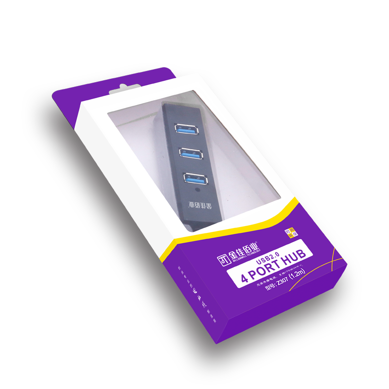 金佳佰业(Millionwell) usb2.0扩展器集分线器延长笔记本电脑高速一拖四多口z307 USB2.0转4口HUB