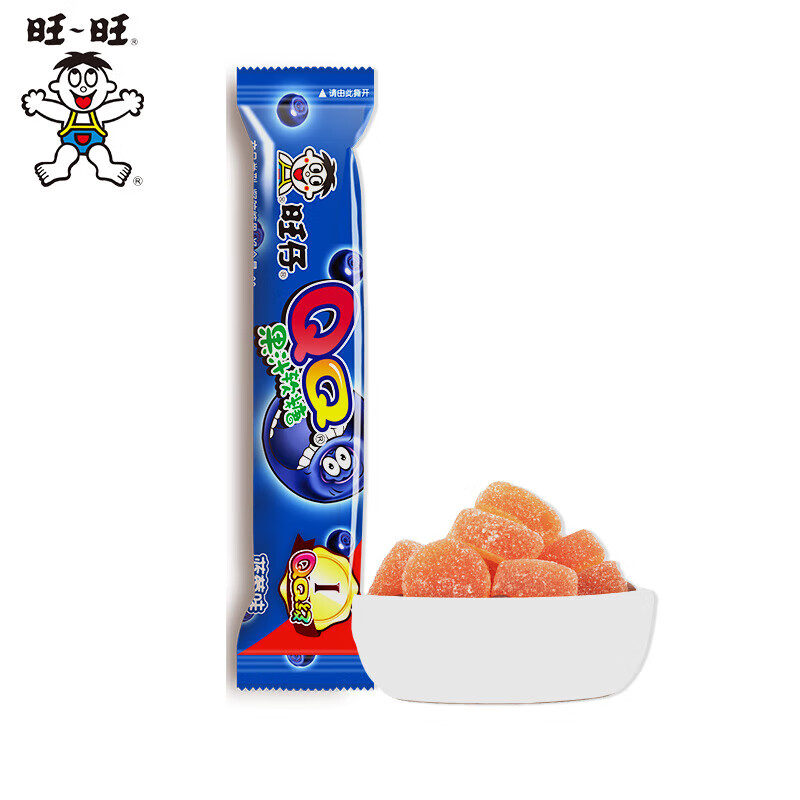 旺旺旺仔qq果汁软糖 零食小吃休闲食品零食糖果水果软糖 342g 【黑莓