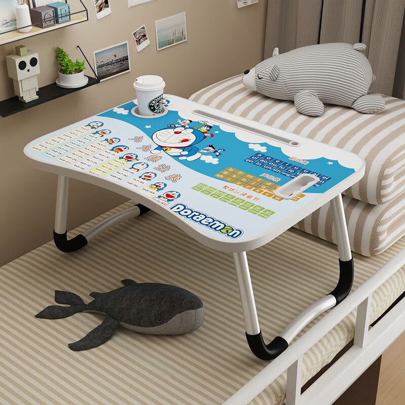 桌子可折叠小桌子床上办公书桌电脑桌懒 多啦a梦拼音乘法表卡槽杯托款