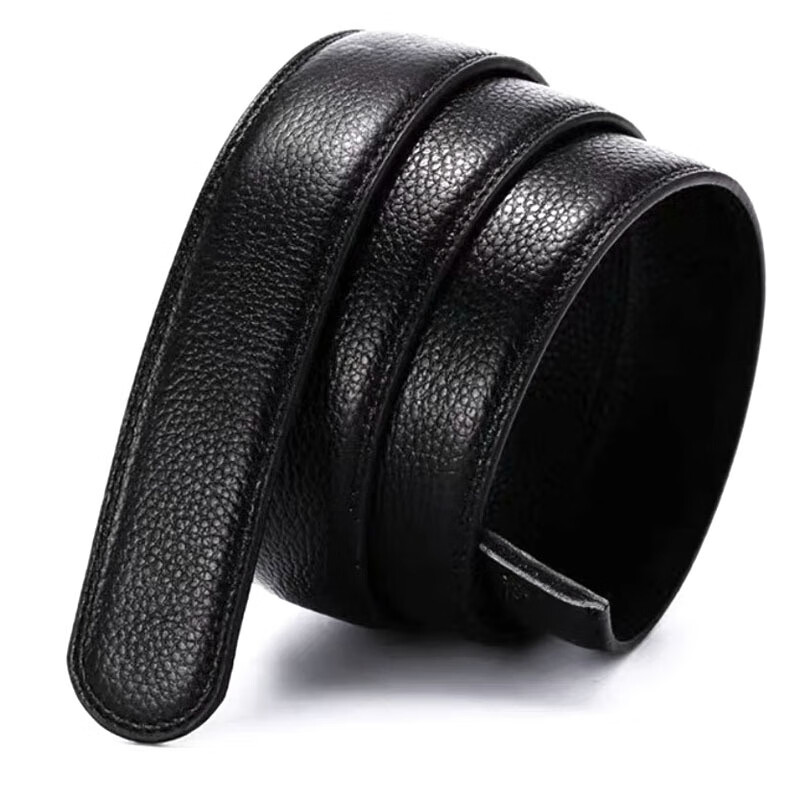 【甄选厂家】无头皮带男PVC皮革再生革不带头自动扣腰带身有牙自 PVC开边双线 120cm